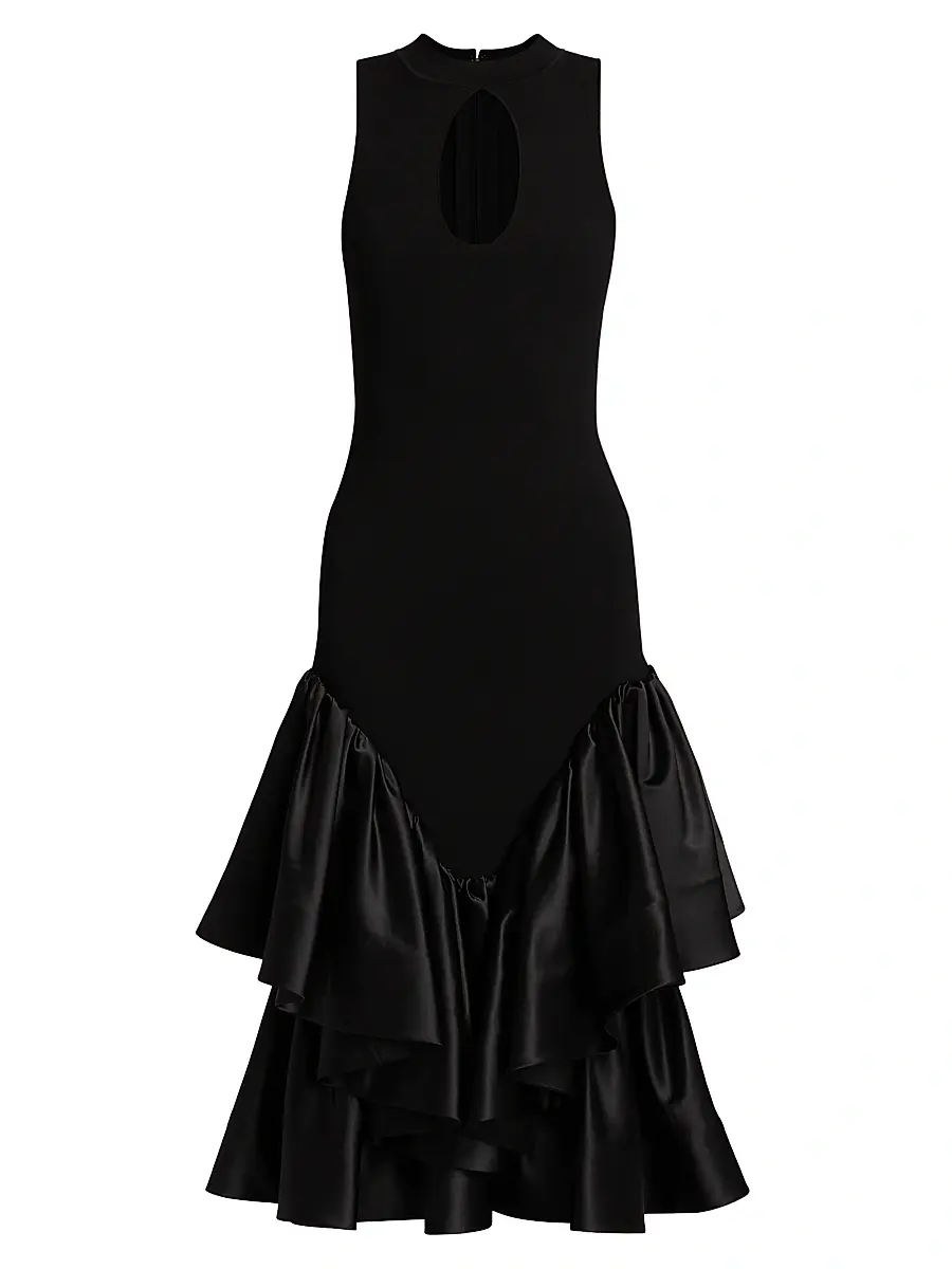 Et Ochs Women's Antoinette Cut-Out Mixed-Media Midi-Dress | Image 1 Et Ochs Women's Antoinette Cut-Out Mixed-Media Midi-Dress | Image 1