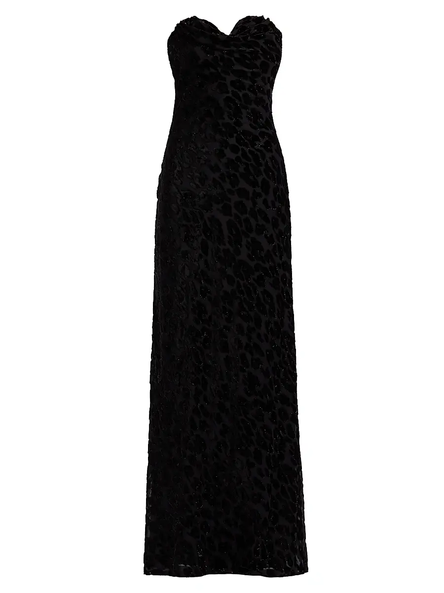 Halston Women's Anastasia Embroidered Gown - Black | Image 1 Halston Women's Anastasia Embroidered Gown - Black | Image 1