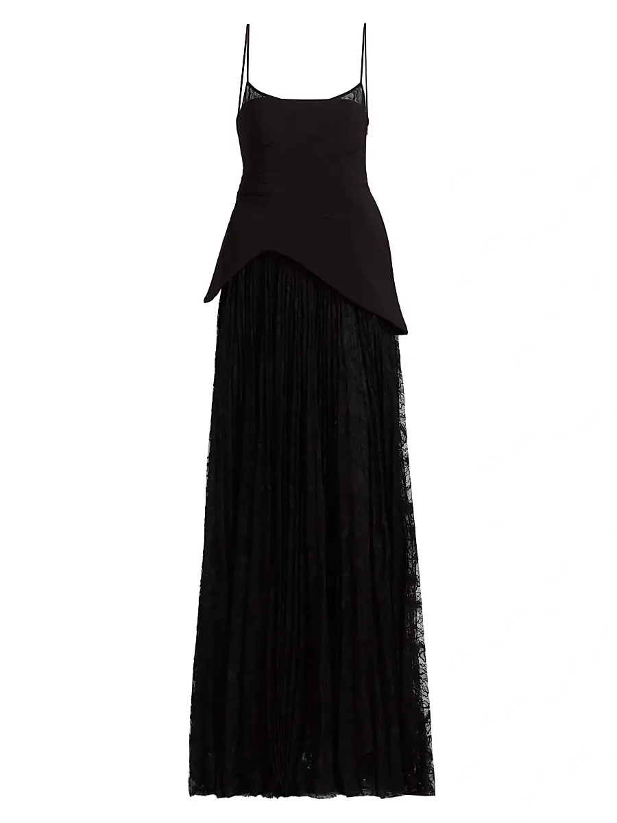 AMUR Women's Leighton Pleated Gown - Black | Image 1 AMUR Women's Leighton Pleated Gown - Black | Image 1