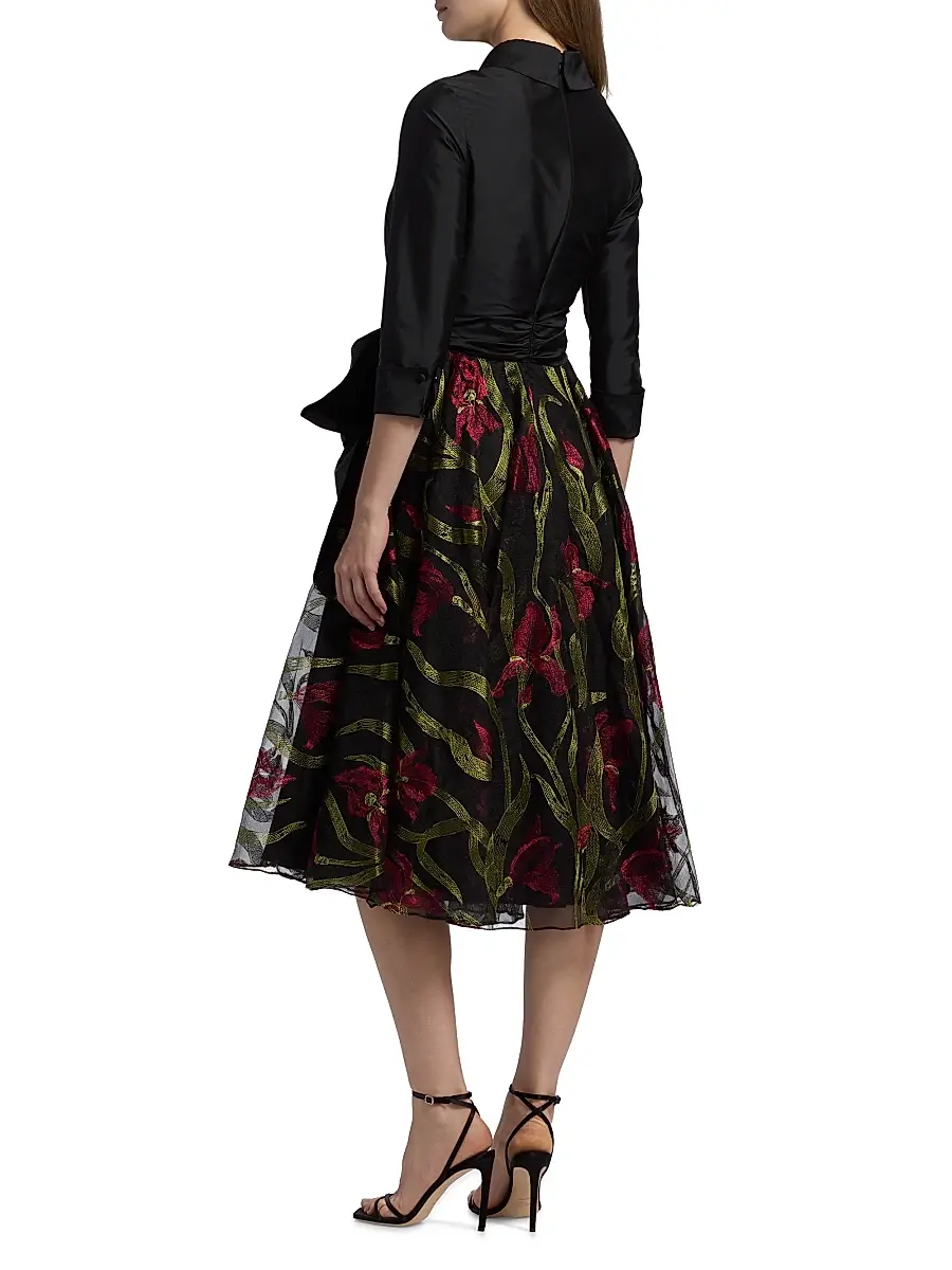 THEIA Women's Azura Embroidered A-Line Shirtdress | Thumbnail 5 THEIA Women's Azura Embroidered A-Line Shirtdress | Thumbnail 5