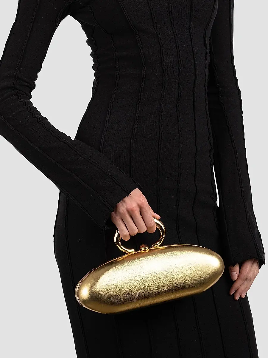 ALEXIS BITTAR Women's Molten Leather Minaudière | Thumbnail 2 ALEXIS BITTAR Women's Molten Leather Minaudière | Thumbnail 2
