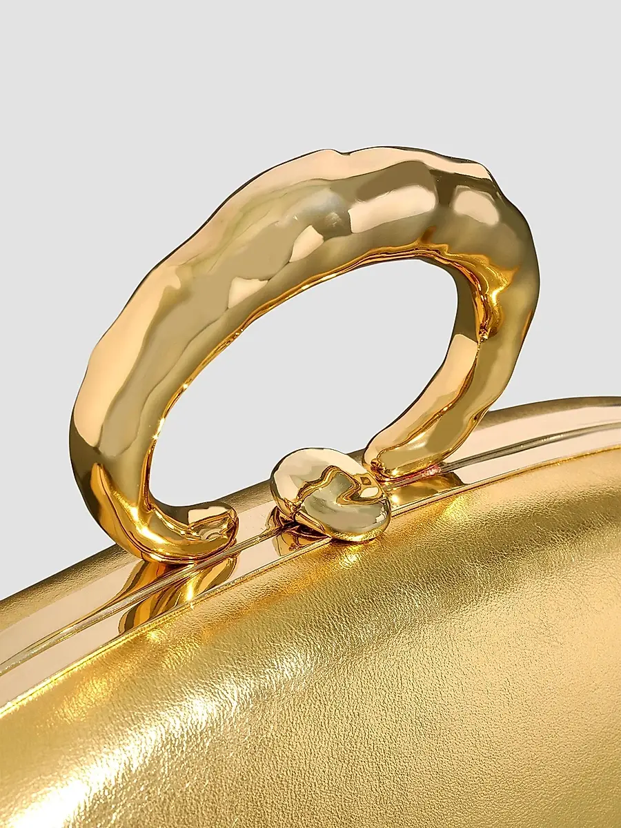 ALEXIS BITTAR Women's Molten Leather Minaudière | Thumbnail 5 ALEXIS BITTAR Women's Molten Leather Minaudière | Thumbnail 5