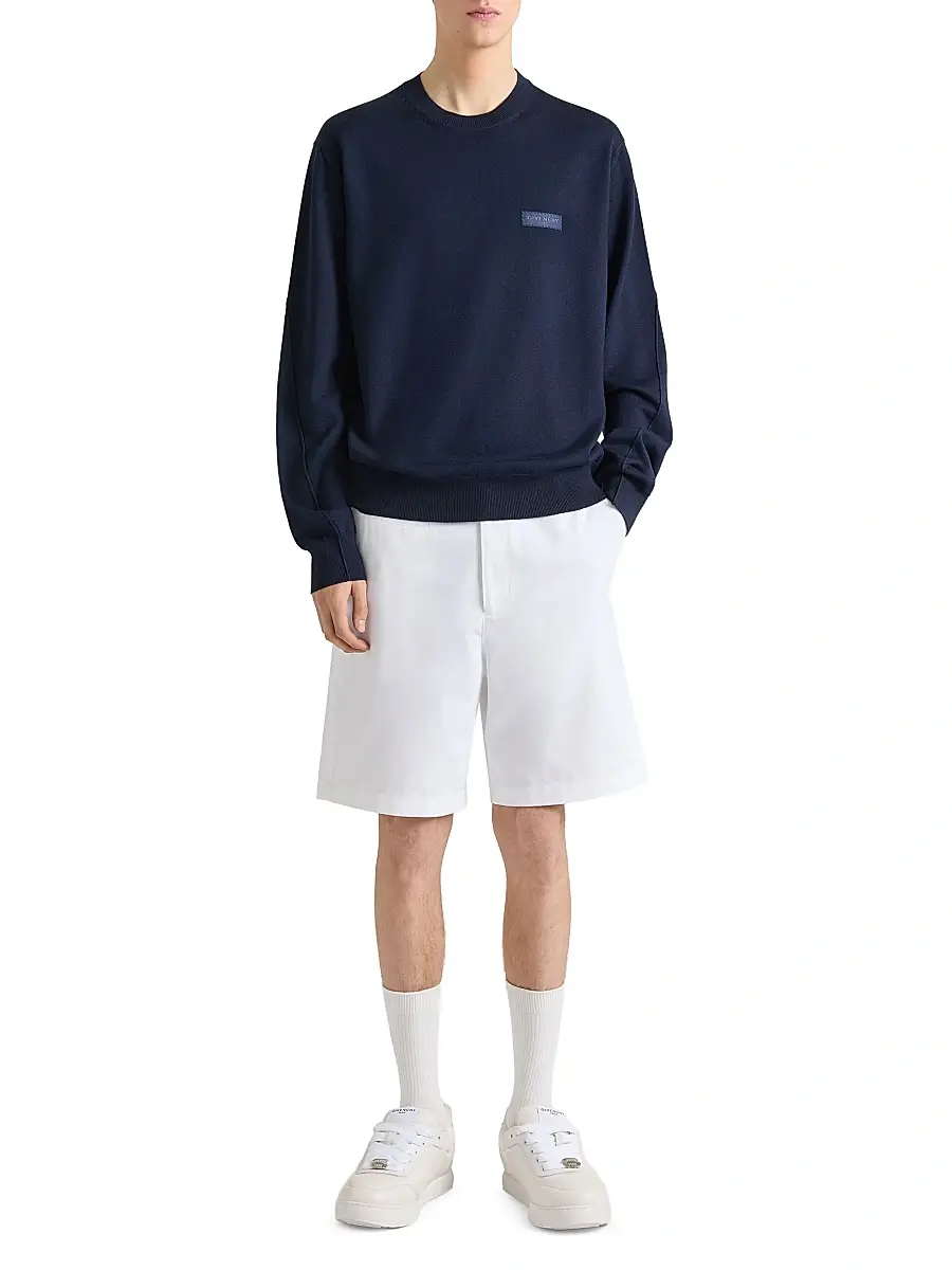 Givenchy Men's Chino Bermuda Shorts in Cotton - White | Thumbnail 2 Givenchy Men's Chino Bermuda Shorts in Cotton - White | Thumbnail 2