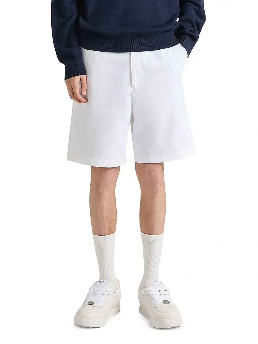 Givenchy Men's Chino Bermuda Shorts in Cotton - White | Thumbnail 3 Givenchy Men's Chino Bermuda Shorts in Cotton - White | Thumbnail 3