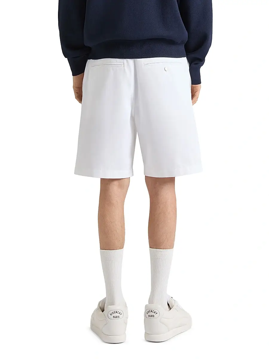 Givenchy Men's Chino Bermuda Shorts in Cotton - White | Thumbnail 4 Givenchy Men's Chino Bermuda Shorts in Cotton - White | Thumbnail 4