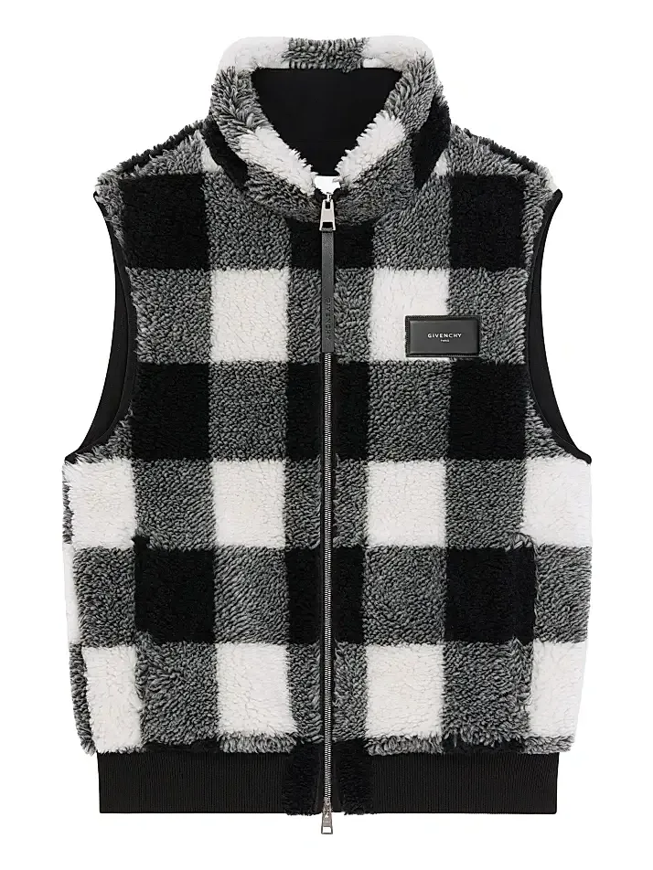 Men's Checked Sleeveless Fleece Jacket Men's Checked Sleeveless Fleece Jacket
