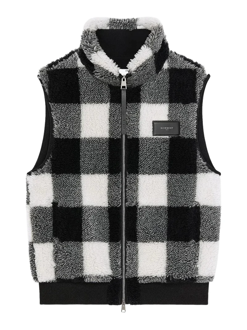 Men's Checked Sleeveless Fleece Jacket Men's Checked Sleeveless Fleece Jacket