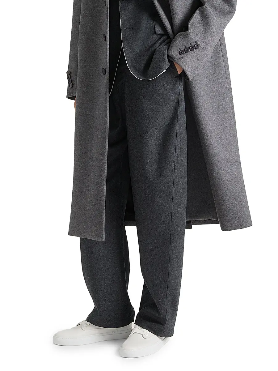Givenchy Men's Couture Seam Trousers in Flannel - Grey Mix | Thumbnail 3 Givenchy Men's Couture Seam Trousers in Flannel - Grey Mix | Thumbnail 3