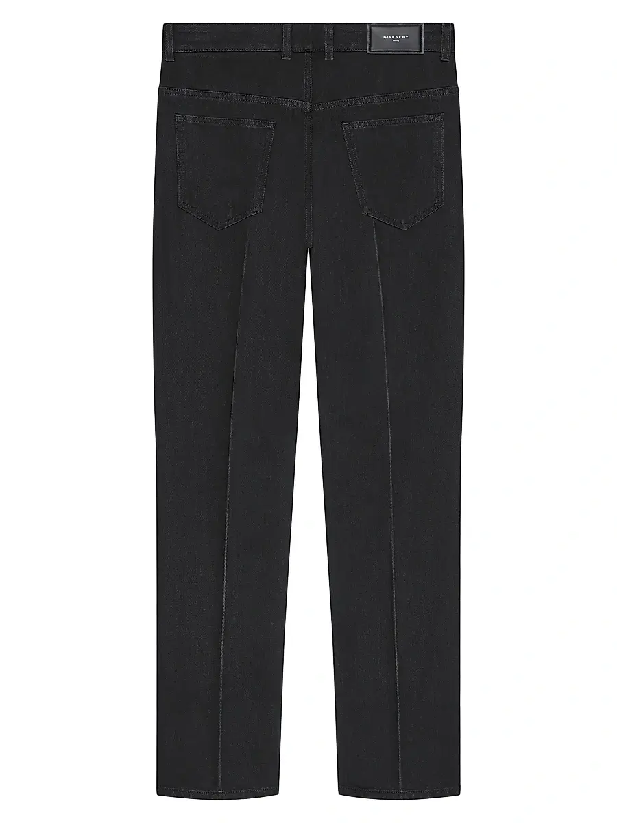 Givenchy Men's Straight Fit Jeans with Crease Effect - Black | Thumbnail 2 Givenchy Men's Straight Fit Jeans with Crease Effect - Black | Thumbnail 2