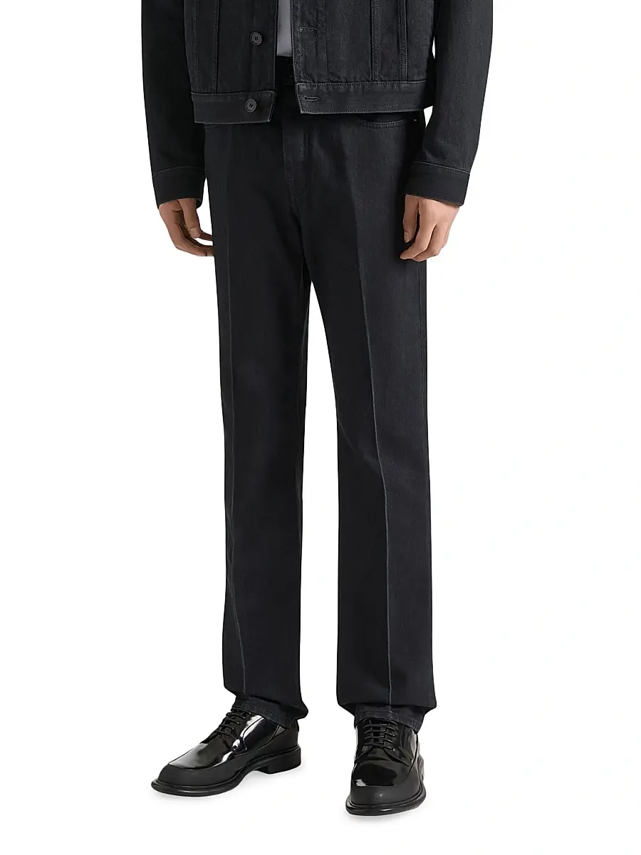 Givenchy Men's Straight Fit Jeans with Crease Effect - Black | Thumbnail 3 Givenchy Men's Straight Fit Jeans with Crease Effect - Black | Thumbnail 3