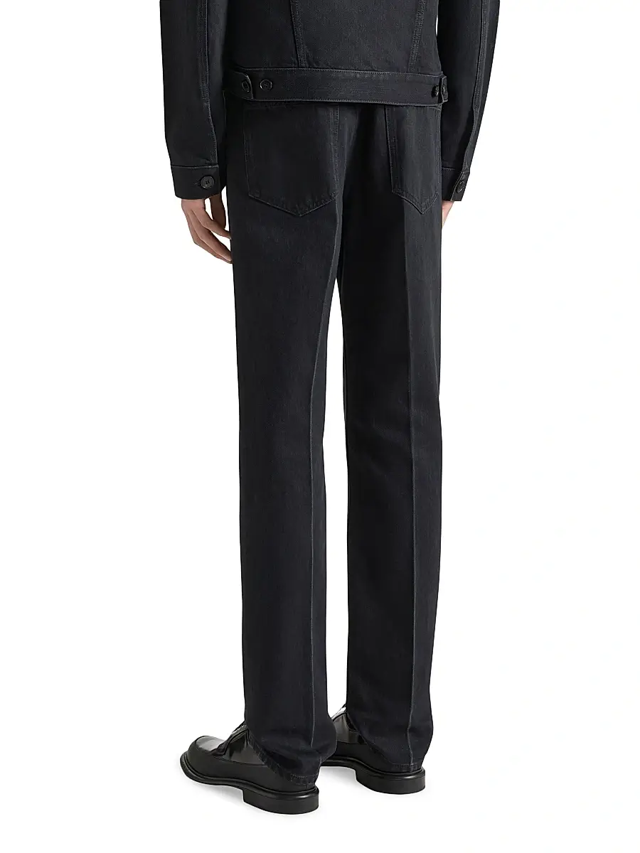 Givenchy Men's Straight Fit Jeans with Crease Effect - Black | Thumbnail 4 Givenchy Men's Straight Fit Jeans with Crease Effect - Black | Thumbnail 4