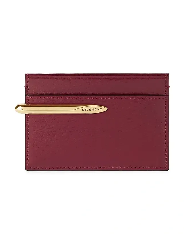 Givenchy Women's Pinch Card Holder in Leather - Burgundy