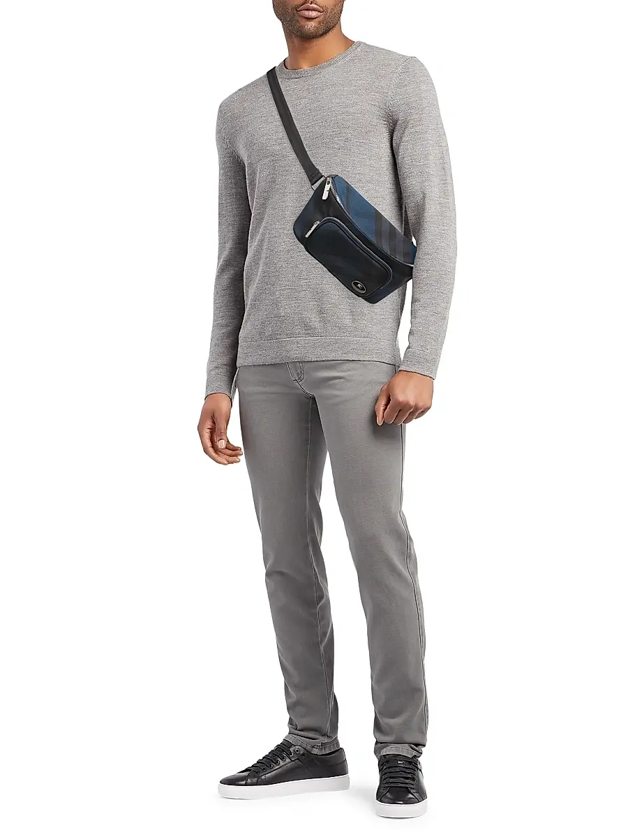 Burberry Men's Grid Belt Bag - Navy | Thumbnail 2
