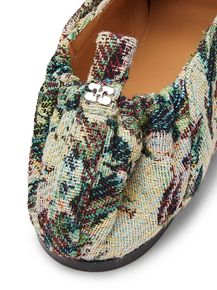 Ganni Women's Tapestry Lace-Up Ballet Flats | Thumbnail 5 Ganni Women's Tapestry Lace-Up Ballet Flats | Thumbnail 5