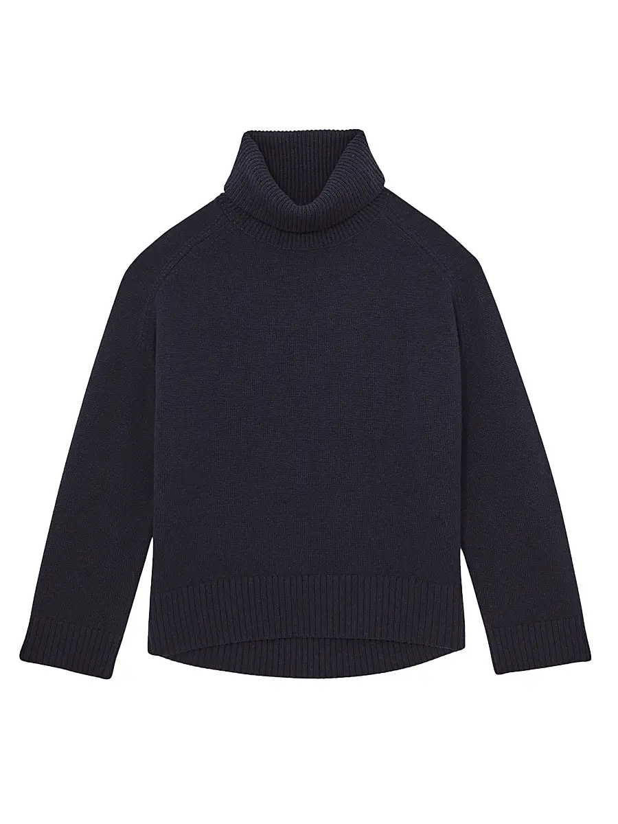 Reiss Women's Brooklyn Wool-Cashmere Rolled-Neck Sweater - Navy | Image 1 Reiss Women's Brooklyn Wool-Cashmere Rolled-Neck Sweater - Navy | Image 1