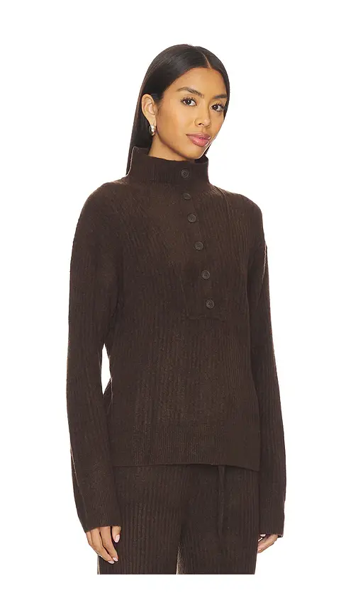 Bobi Button Funnel Neck Sweater | Thumbnail 2