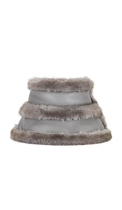 JOCELYN Faux Mink & Leather Bucket Hat | Thumbnail 2