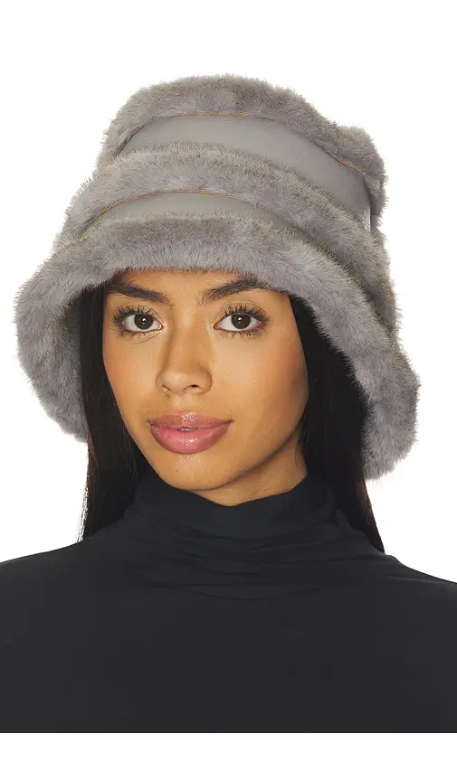 JOCELYN Faux Mink & Leather Bucket Hat | Image 1 JOCELYN Faux Mink & Leather Bucket Hat | Image 1