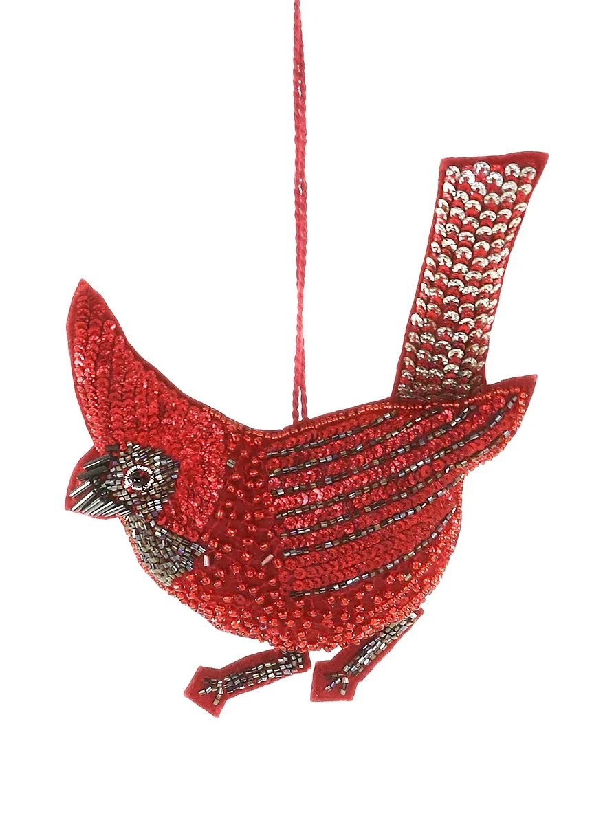 Cody Foster & Co Sequined Cardinal Ornament
