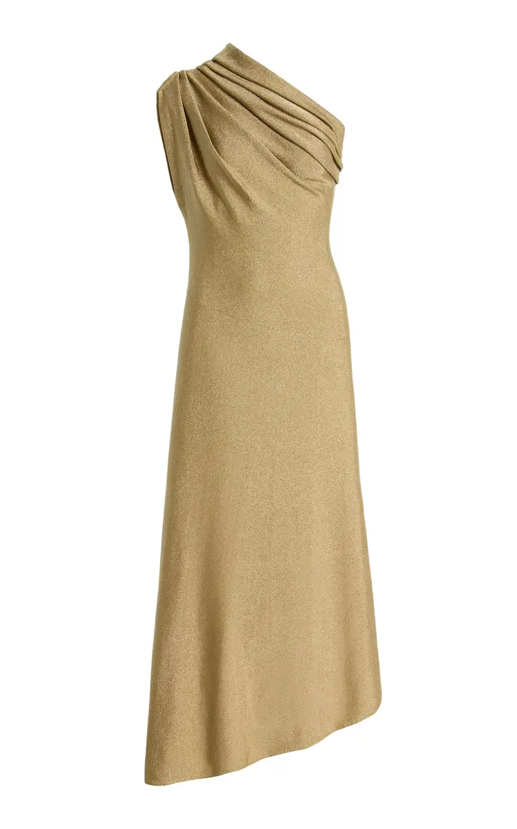 Khaite Coast One-Shoulder Metallic-Knit Midi Dress | Thumbnail 8 Khaite Coast One-Shoulder Metallic-Knit Midi Dress | Thumbnail 8