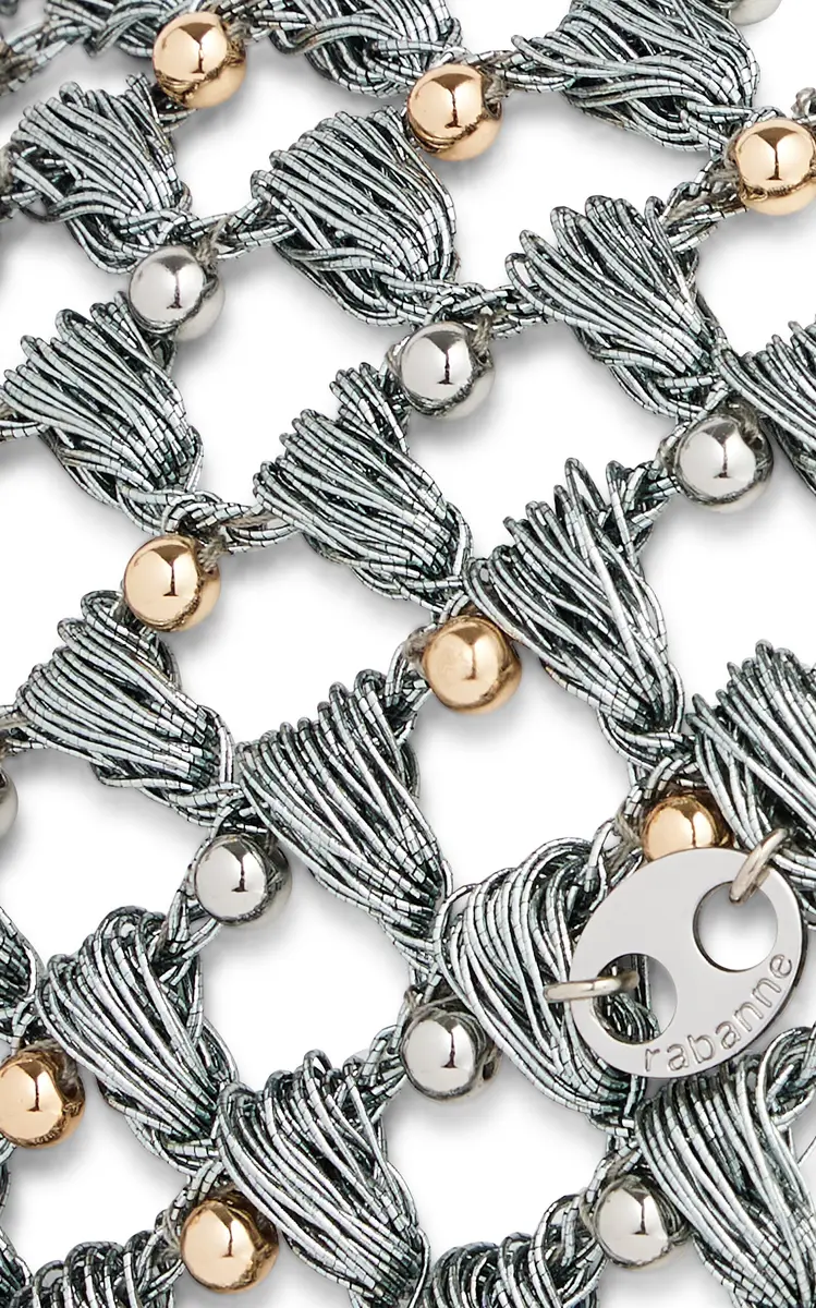 Rabanne Metallic Woven Crystal-Embellished Chain Cap | Thumbnail 3