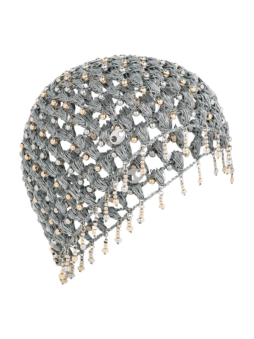 Rabanne Metallic Woven Crystal-Embellished Chain Cap