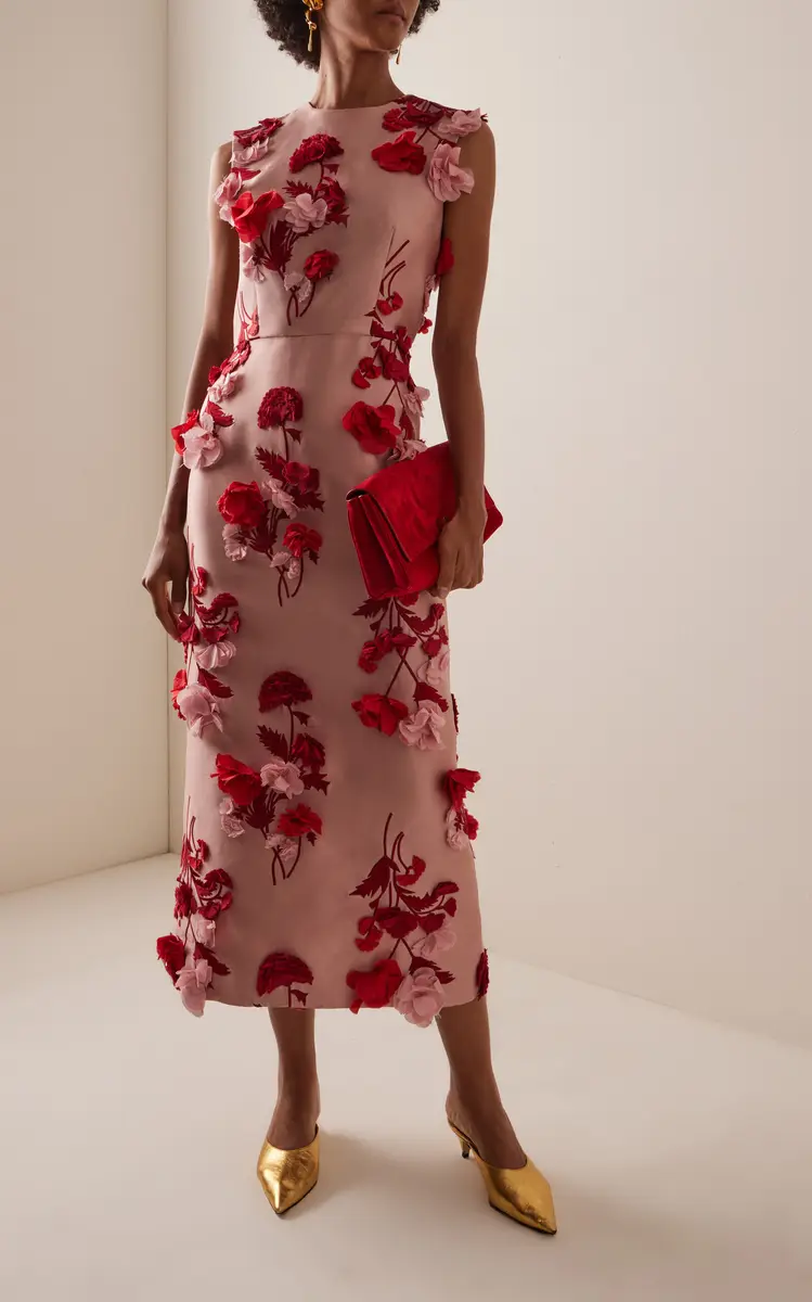 Erdem Appliquéd Midi Cocktail Dress | Thumbnail 2
