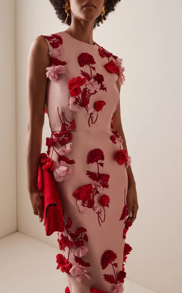 Erdem Appliquéd Midi Cocktail Dress | Thumbnail 3