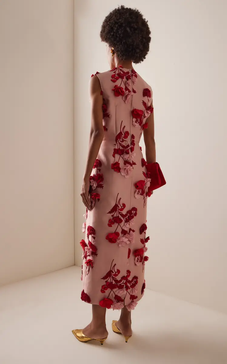 Erdem Appliquéd Midi Cocktail Dress | Thumbnail 4