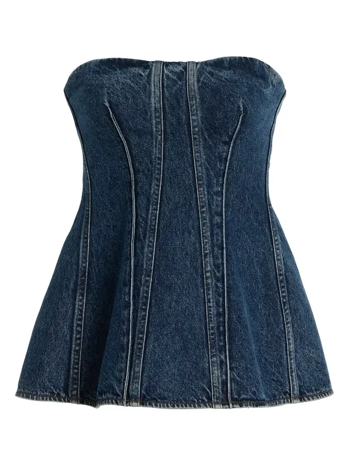 AGOLDE Lara Denim Corset Top