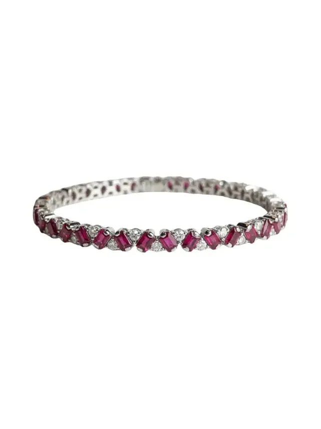 5.36ct Ruby Diamond Platinum Tennis Bracelet 5.36ct Ruby Diamond Platinum Tennis Bracelet