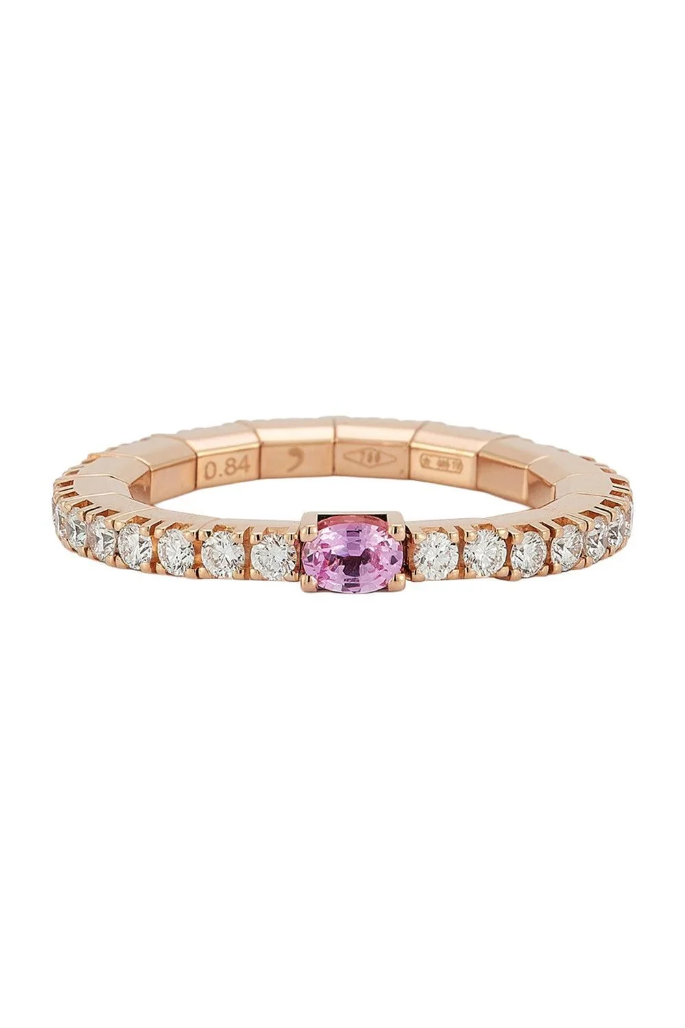 Pink Sapphire Diamond Extensible Stretch Ring