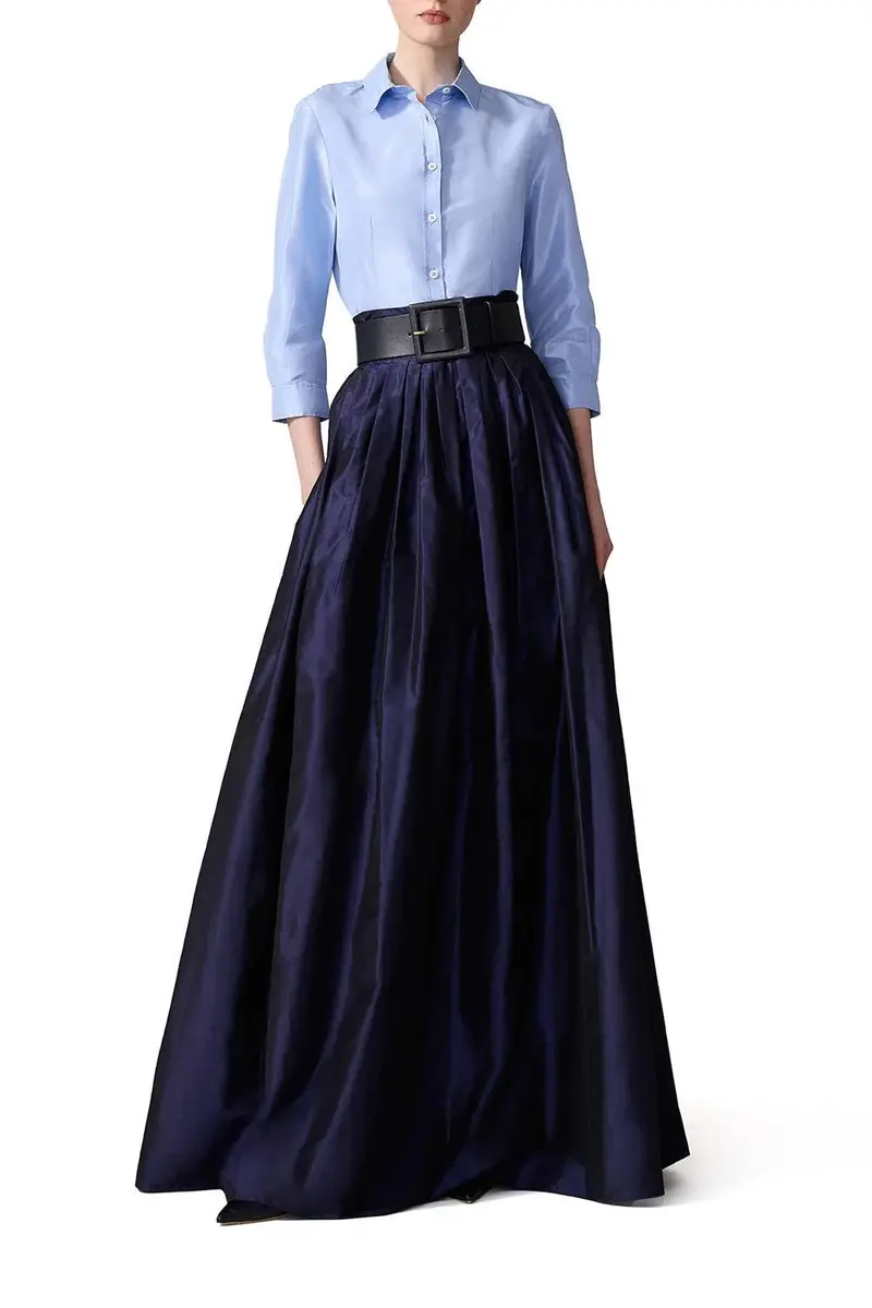 Carolina Herrera Taffeta Shirt - Sky Blue | Thumbnail 2