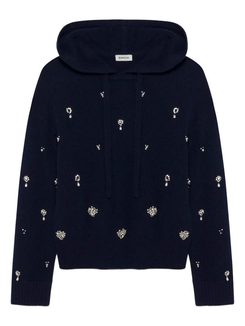 Simkhai Karmen Embellished Cashmere Hoodie