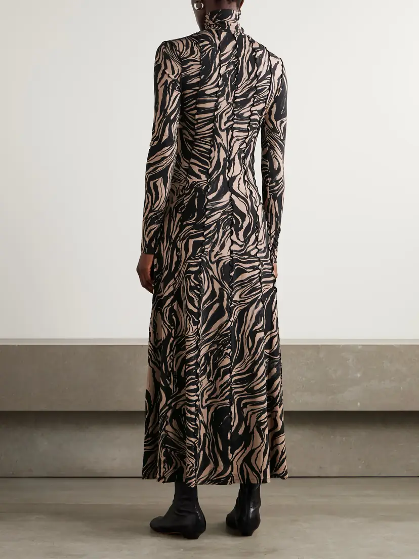 Proenza Schouler White Label Mabel Paneled Printed Jersey Turtleneck Maxi Dress | Thumbnail 3 Proenza Schouler White Label Mabel Paneled Printed Jersey Turtleneck Maxi Dress | Thumbnail 3