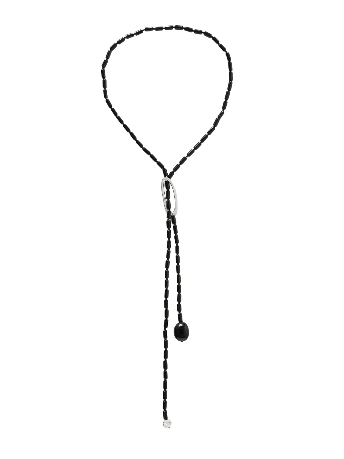 Annaya Sterling Silver Onyx Necklace Annaya Sterling Silver Onyx Necklace