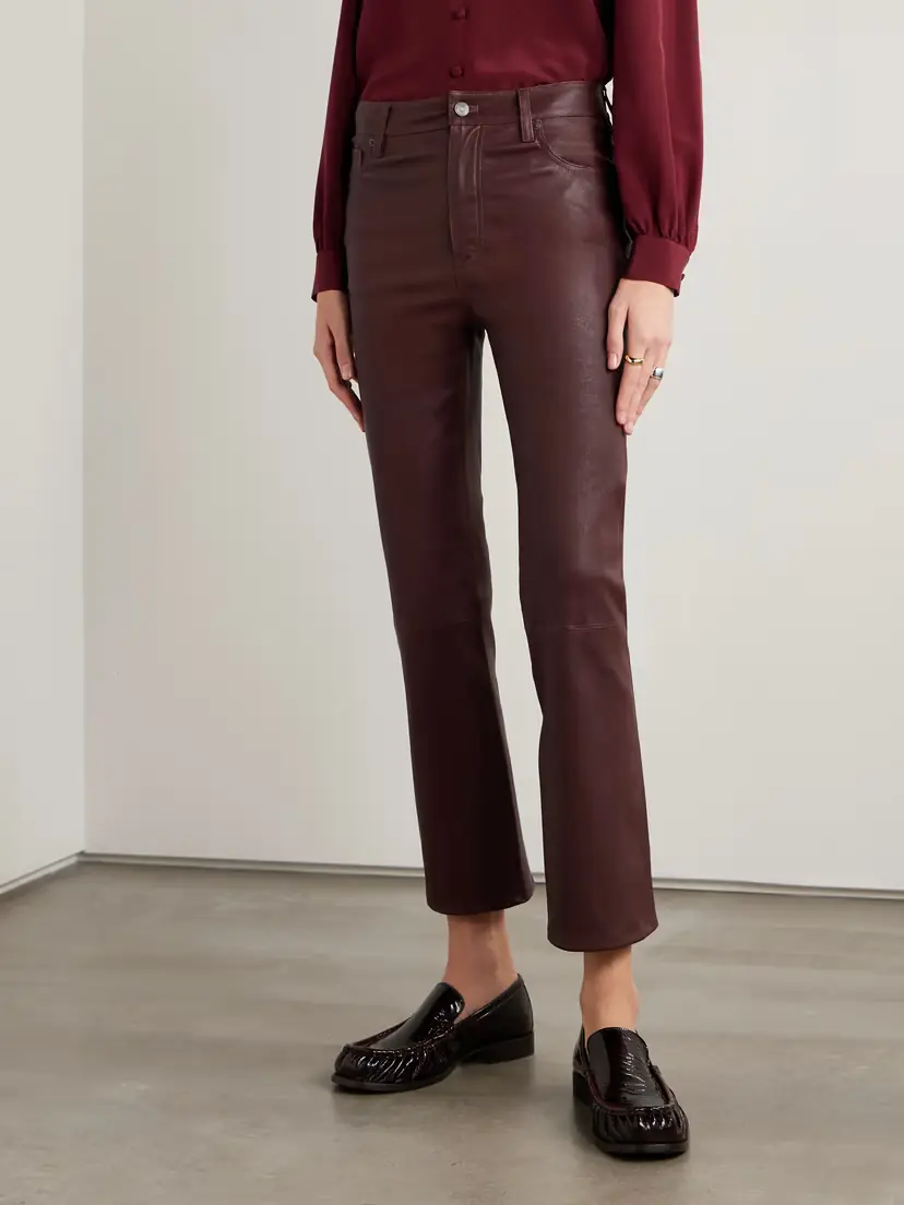 Frame The Reboot Cropped Leather Flared Pants | Thumbnail 3 Frame The Reboot Cropped Leather Flared Pants | Thumbnail 3