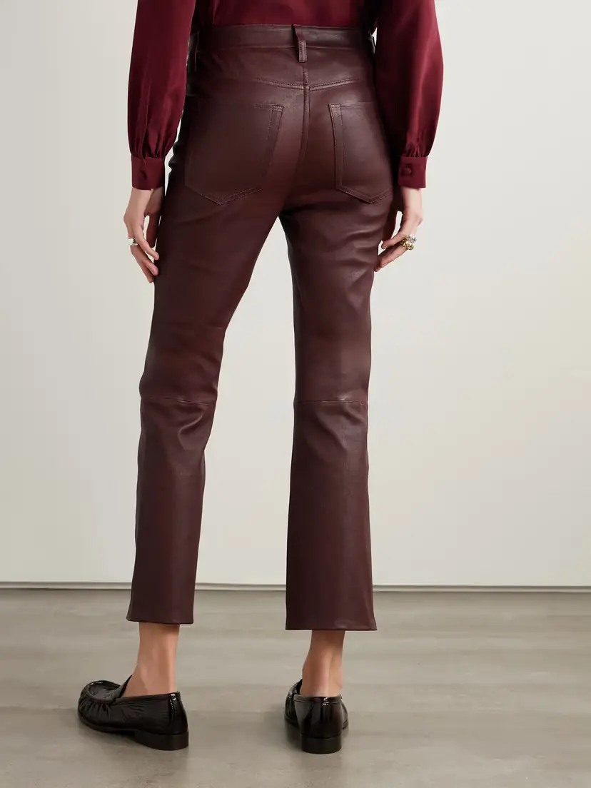 Frame The Reboot Cropped Leather Flared Pants | Thumbnail 4 Frame The Reboot Cropped Leather Flared Pants | Thumbnail 4