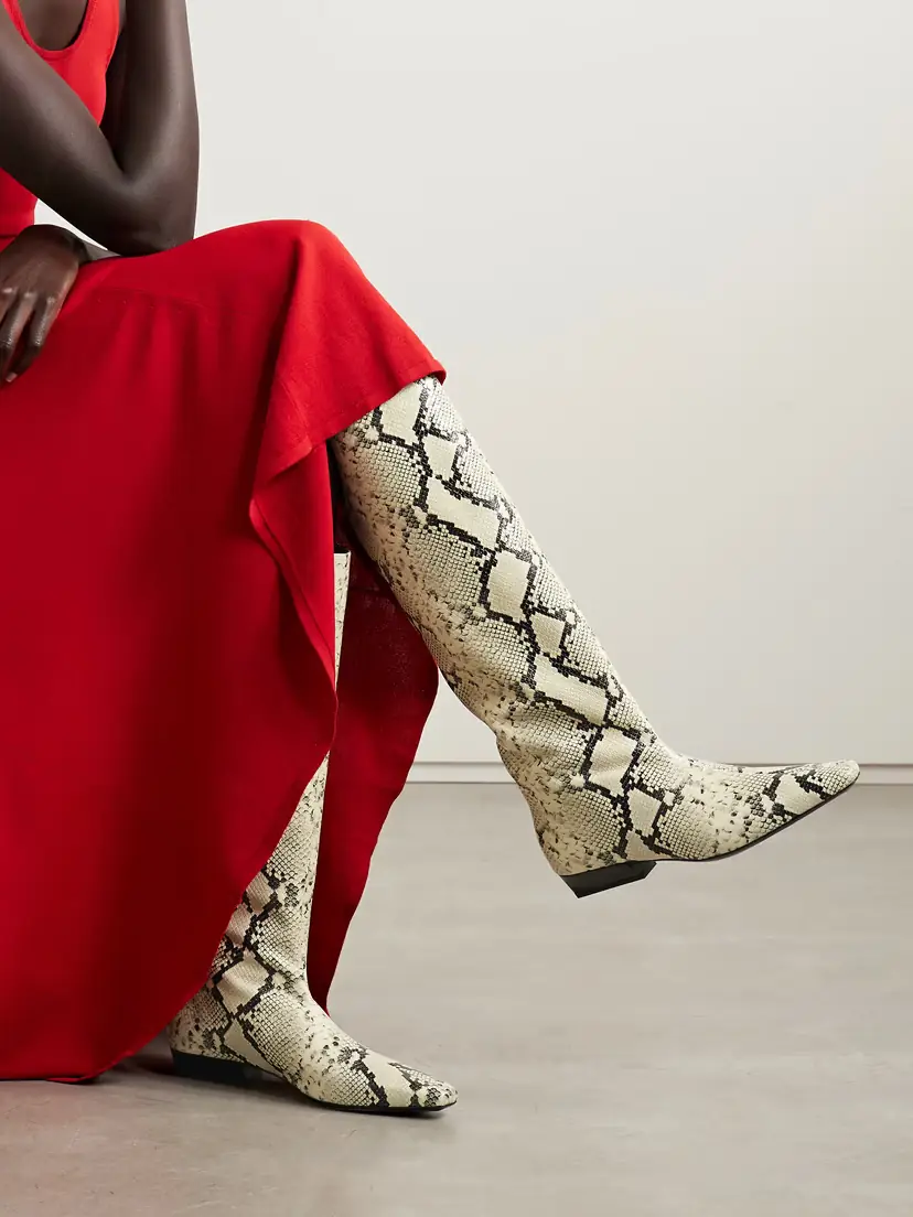 Staud Wally Snake-effect Leather Knee Boots | Thumbnail 2 Staud Wally Snake-effect Leather Knee Boots | Thumbnail 2