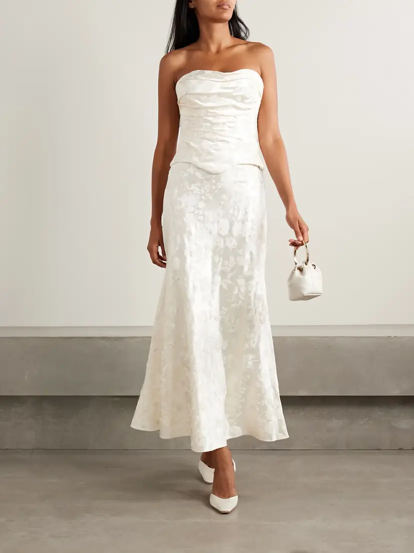 Danielle Frankel Desi Painted Silk And Wool-blend Satin Maxi Skirt | Thumbnail 2 Danielle Frankel Desi Painted Silk And Wool-blend Satin Maxi Skirt | Thumbnail 2