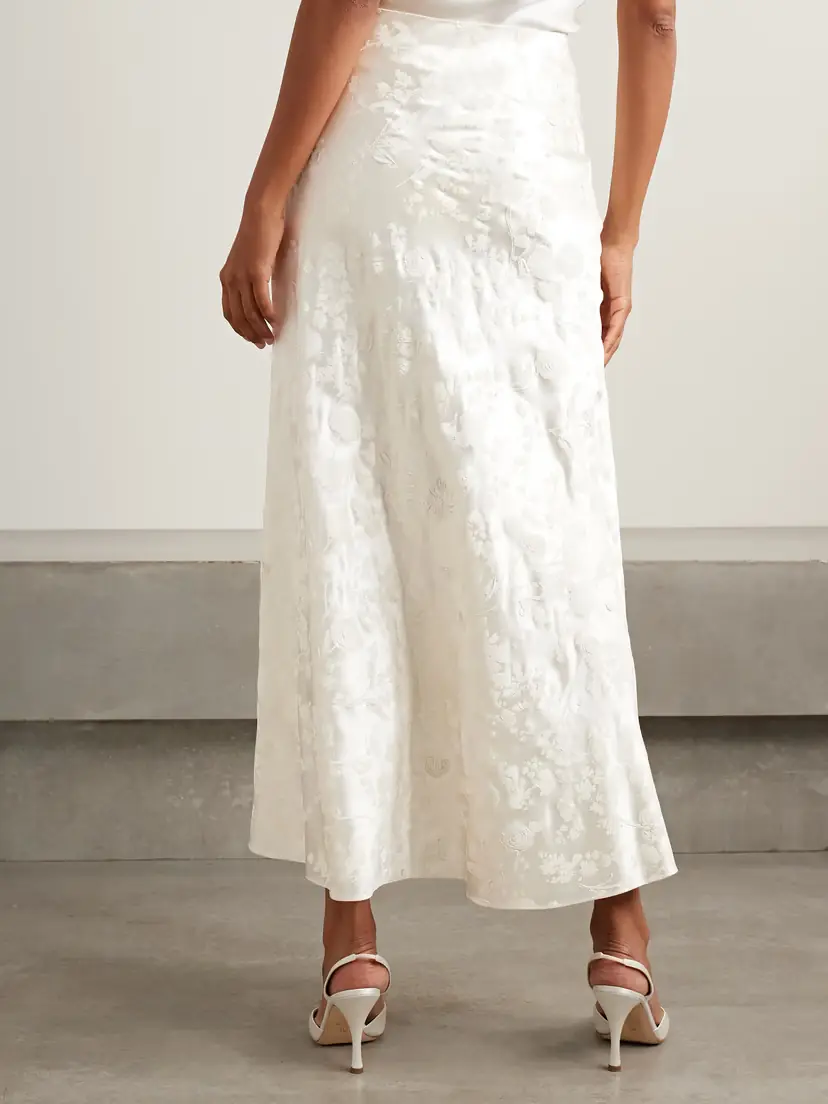 Danielle Frankel Desi Painted Silk And Wool-blend Satin Maxi Skirt | Thumbnail 4 Danielle Frankel Desi Painted Silk And Wool-blend Satin Maxi Skirt | Thumbnail 4