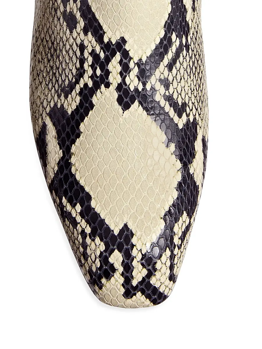 Khaite Women's Colt Snake-Print Leather Ankle Boots - Natural | Thumbnail 3 Khaite Women's Colt Snake-Print Leather Ankle Boots - Natural | Thumbnail 3
