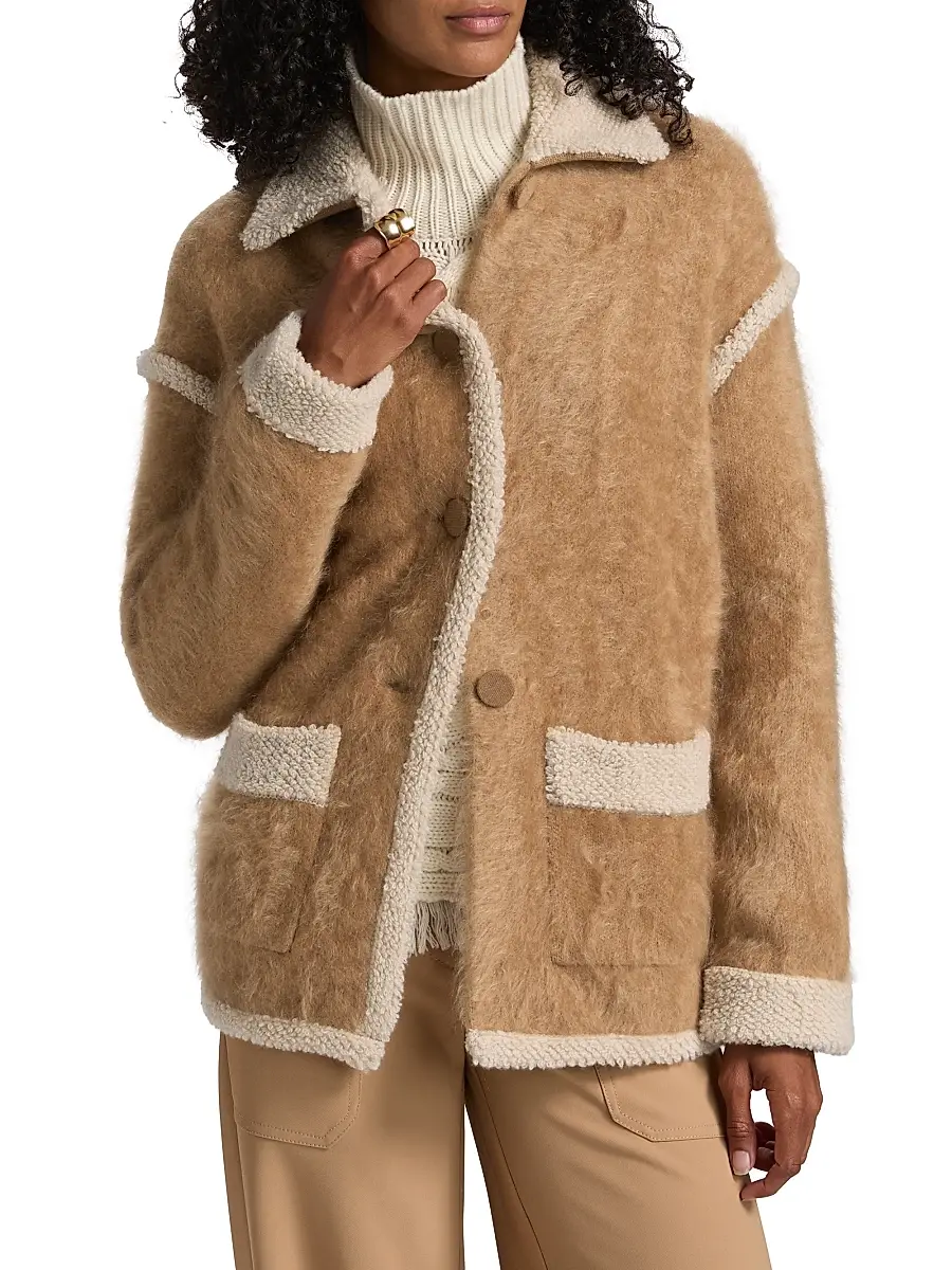 Guest in Residence Women's Grizzly Cashmere Jacket - Almond Oatmeal | Thumbnail 3 Guest in Residence Women's Grizzly Cashmere Jacket - Almond Oatmeal | Thumbnail 3