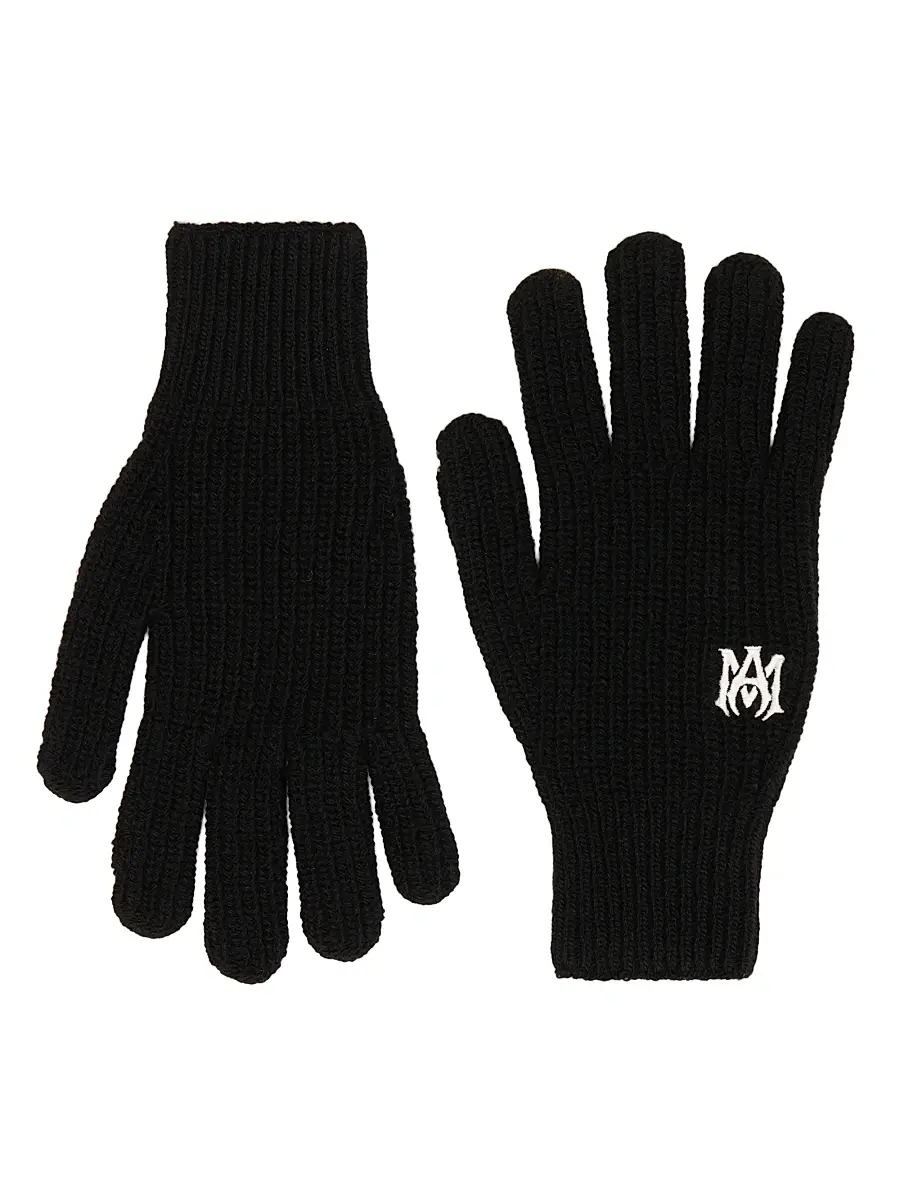 Amiri Men's Logo Wool Gloves - Black | Image 1 Amiri Men's Logo Wool Gloves - Black | Image 1