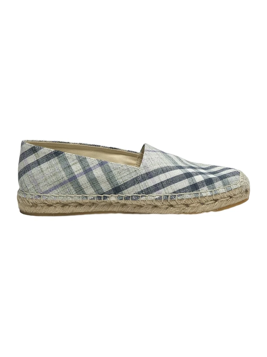 Burberry Women's Mews Linen Check Espadrille Flats