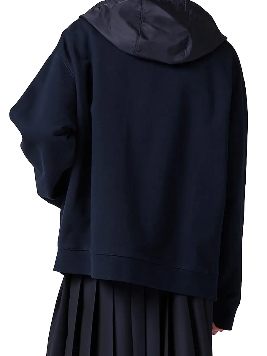 Miu Miu Women's Cotton Fleece Zipper Hoodie | Thumbnail 3 Miu Miu Women's Cotton Fleece Zipper Hoodie | Thumbnail 3