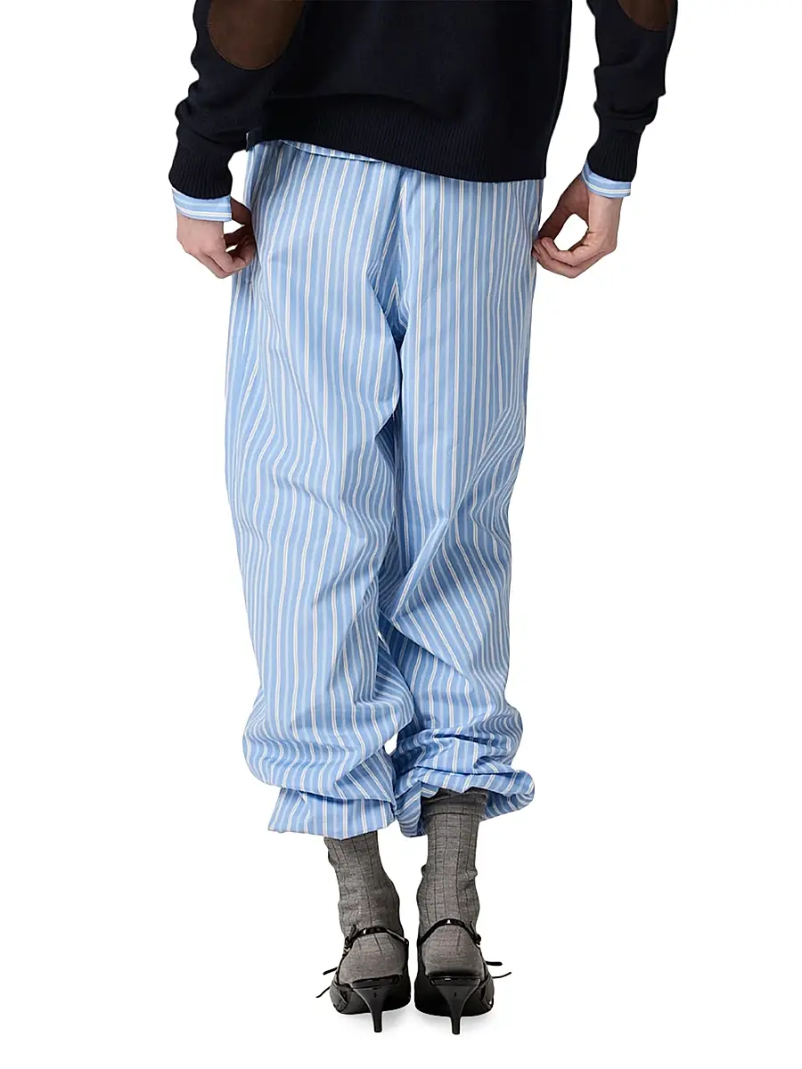 Miu Miu Women's Striped Poplin Pajama Pants | Thumbnail 3