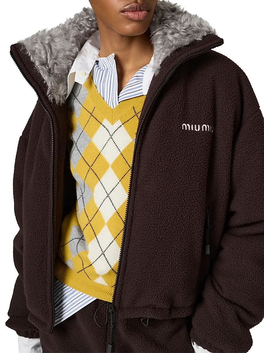 Miu Miu Women's Fleece Down Jacket | Thumbnail 4 Miu Miu Women's Fleece Down Jacket | Thumbnail 4