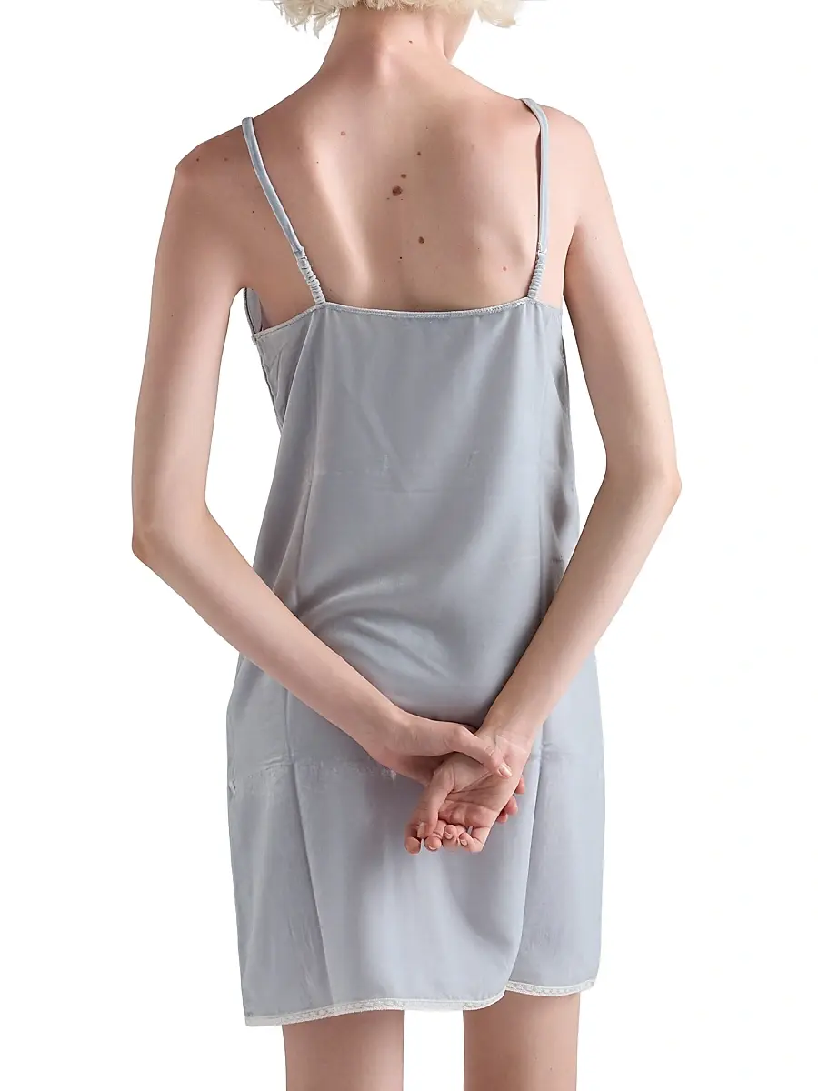 Prada Women's Velvet Slip Dress - Blue | Thumbnail 3 Prada Women's Velvet Slip Dress - Blue | Thumbnail 3