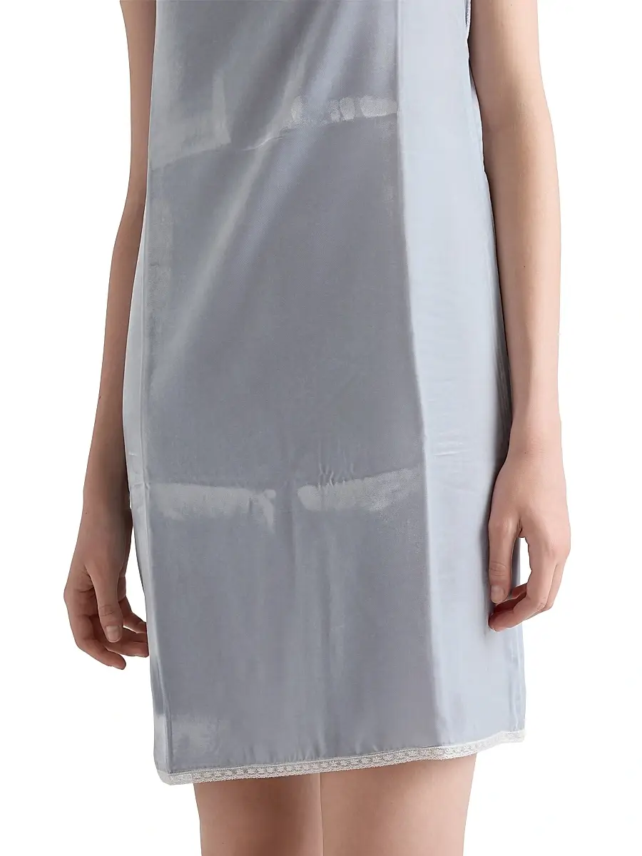 Prada Women's Velvet Slip Dress - Blue | Thumbnail 4 Prada Women's Velvet Slip Dress - Blue | Thumbnail 4